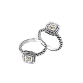 ARG-9074-DY-6" Sterling Silver Ring With 18K Gold And Diamond Jewelry Bali Designs Inc